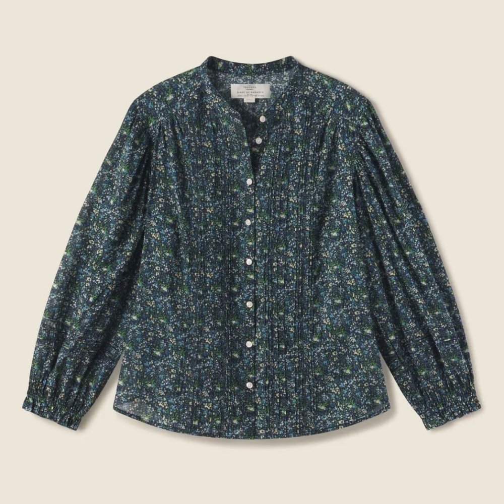 TROVATA Birds of Paradise MAEVE Blouse in Chesapeake Ditsy NWT